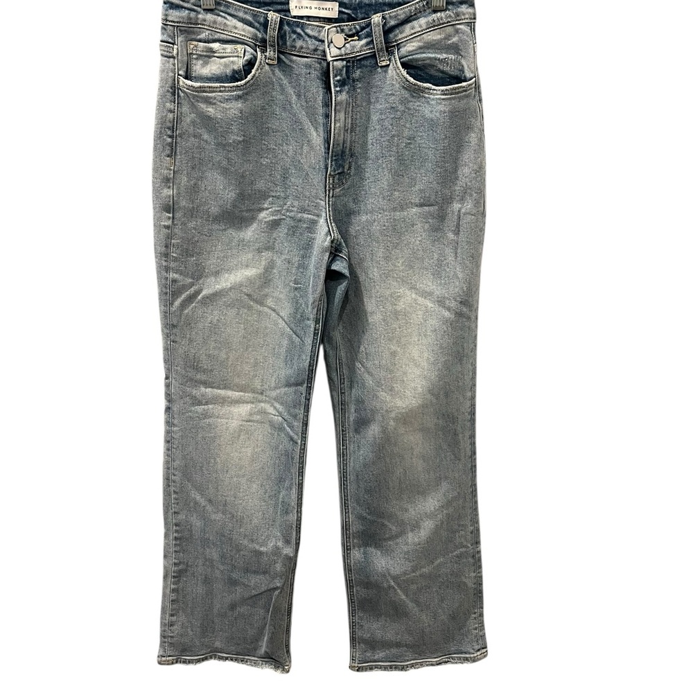 Flying Monkey Wide Leg Denim Jeans Size 29 Women's Light Gray Flare Jeans